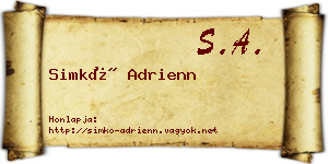Simkó Adrienn névjegykártya